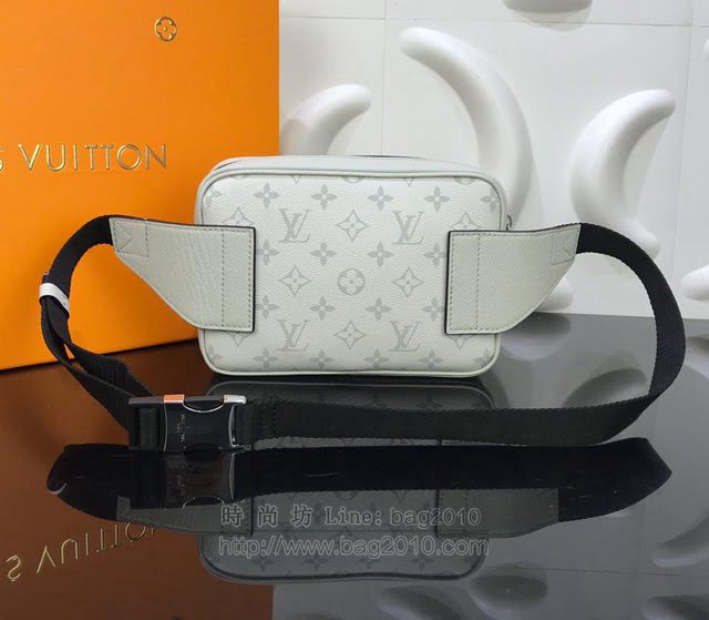 LV腰包 M30247 白色限量版 路易威登Outdoor腰包 LV男胸包 LVTaïga皮革男腰包  ydh2971
